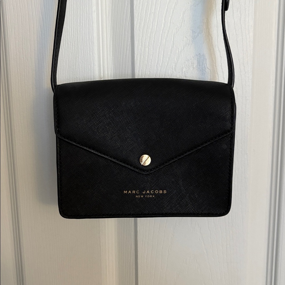 Marc Jacobs Black Crossbody Bag with Gold Accent